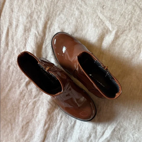 Madden Girl Patent Brown Platform Boots - Picture 2 of 6